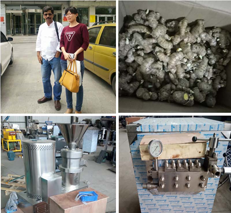 Bangladesh client visit our factory for the turmeric paste grinding machine